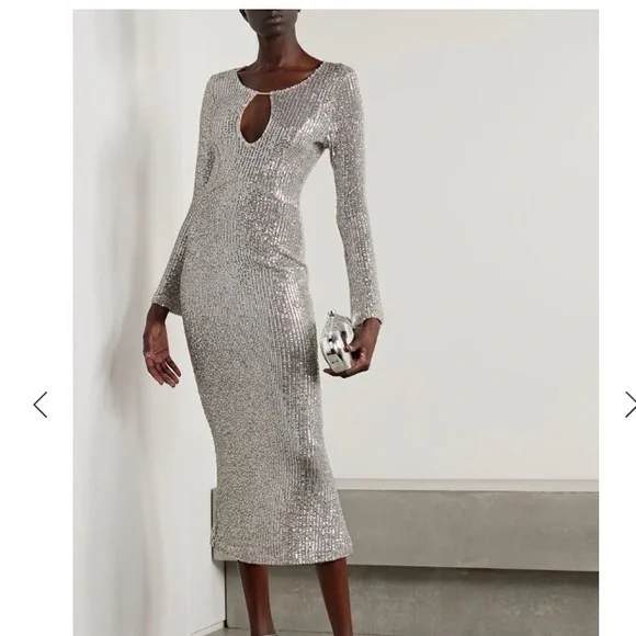 In The Mood for Love Silver Sequin Dress - Picture 1 of 4